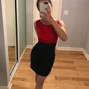 Cute and sexy red and black cocktail dress